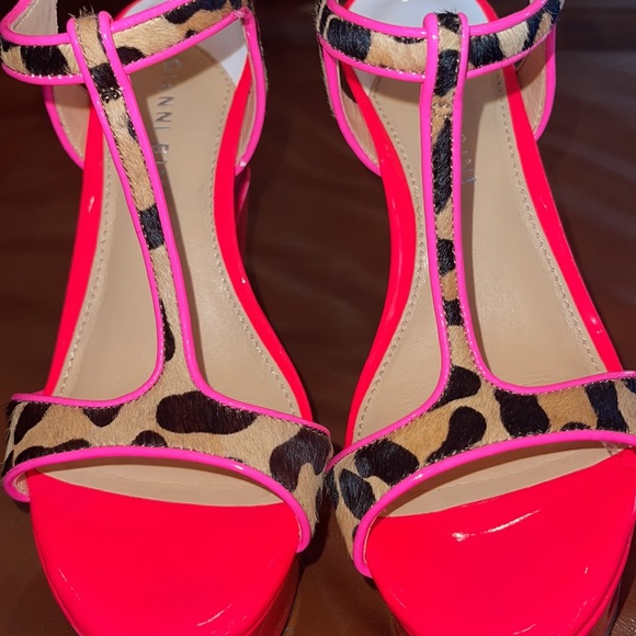 Gianni Bini - Pink and leopard wedges size 7.5 - Picture 7 of 9
